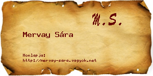 Mervay Sára névjegykártya