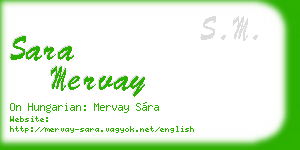 sara mervay business card